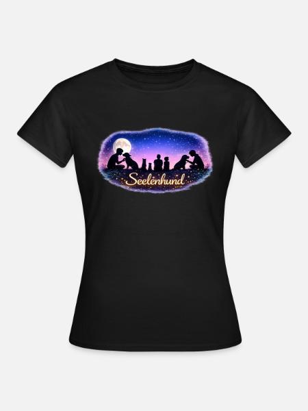 Seelenhund Hundeliebe - Frauen T-Shirt - Schwarz