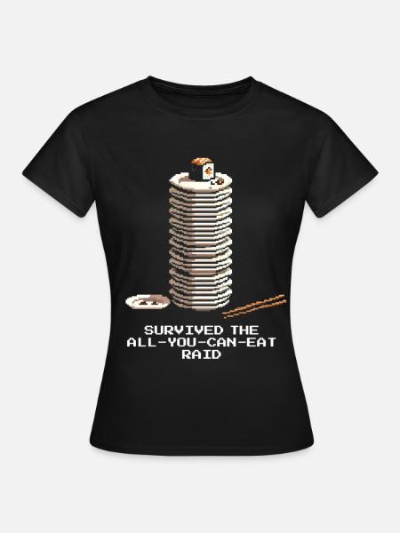 All-you-can-eat Raid überlebt | Sushi Buffet - Frauen T-Shirt - Schwarz