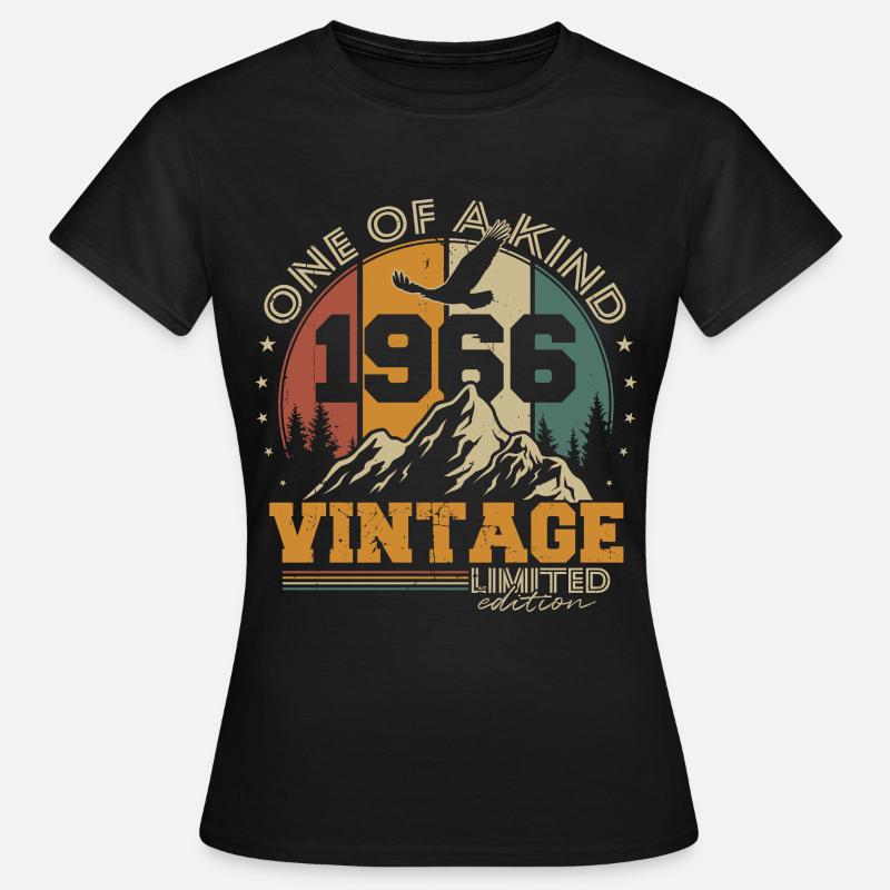 Bursdag i 1966 - Retro gave - T-skjorte for kvinner - svart