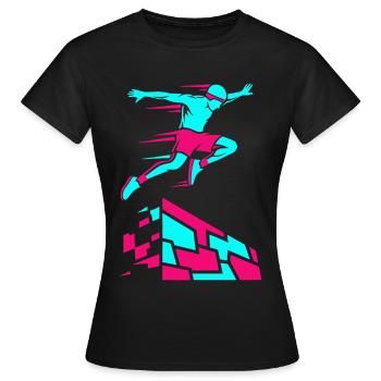 Parkour Freerunning - T-shirt Femme - noir - Devant - AI Model Female 172 dark (172cm)