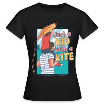 Cerf-volant volant - T-shirt Femme - noir - Devant - AI Model Female 172 dark (172cm)