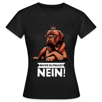 Avant que vous ne demandiez Bordeaux Grand Danois Bordeaux Bordeaux - T-shirt Femme - noir - Devant - AI Model Female 172 dark (172cm)