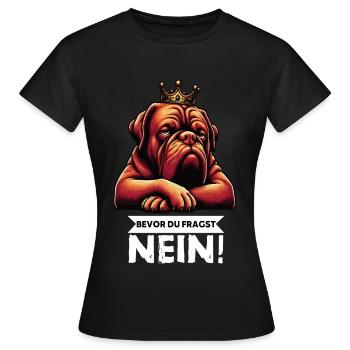 Avant que vous ne demandiez Bordeaux Grand Danois Bordeaux Bordeaux - T-shirt Femme - noir - Devant - AI Model Female 172 dark (172cm)