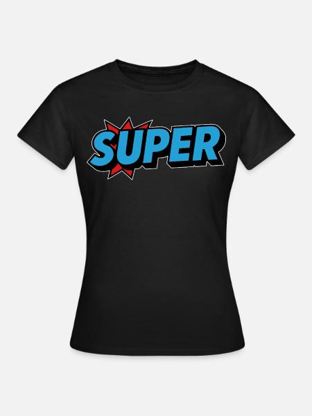 Super Retro oldschool Schriftzug - Frauen T-Shirt - Schwarz