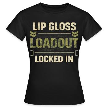 Équipement de soldate féminine Soldat féminin verrouillé - T-shirt Femme - noir - Devant - AI Model Female 172 dark (172cm)