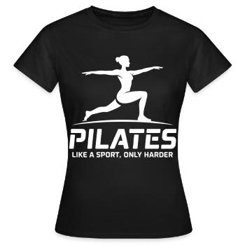 Pilates like sport – harder - Women's T-Shirt - black - Front - AI Model Female 172 dark (172cm)