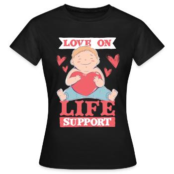 NICU Nurse Love On Life Support - Women's T-Shirt - black - Front - AI Model Female 172 dark (172cm)
