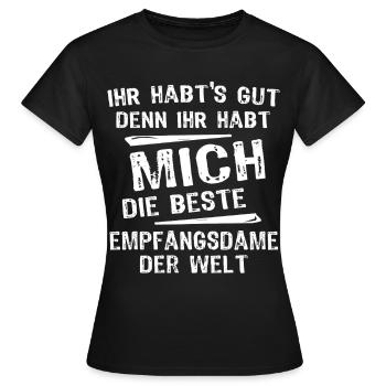Receptionist - Women's T-Shirt - black - Front - AI Model Female 172 dark (172cm)