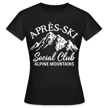 Après Ski Social Club Alpine Mountains - T-shirt Femme - noir - Devant - AI Model Female 172 dark (172cm)
