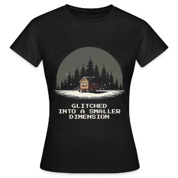 Smaller dimension glitched | Micro house - Women's T-Shirt - black - Front - AI Model Female 172 dark (172cm)