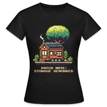 Storage space revised | Tiny House Order - Women's T-Shirt - black - Front - AI Model Female 172 dark (172cm)