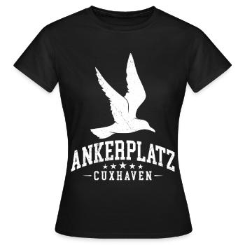 North Sea Holiday CUXHAVEN ANCHORAGE Fun - Women's T-Shirt - black - Front - AI Model Female 172 dark (172cm)
