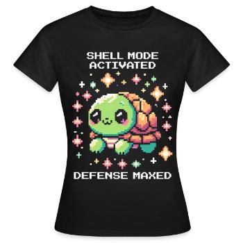 Panzermodus aktiv | Schildkröte - Frauen T-Shirt - Schwarz - Vorne - AI Model Female 172 dark (172cm)