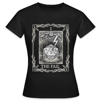 Vrai malchance Dés, Tarot Stylo et Papier - T-shirt Femme - noir - Devant - AI Model Female 172 dark (172cm)