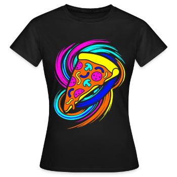Tranche de pizza - T-shirt Femme - noir - Devant - AI Model Female 172 dark (172cm)