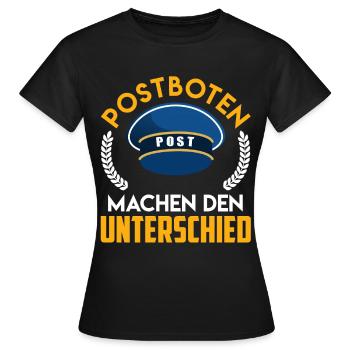POSTBOTEN MACHEN DEN UNTERSCHIED Lustiges - Frauen T-Shirt - Schwarz - Vorne - AI Model Female 172 dark (172cm)