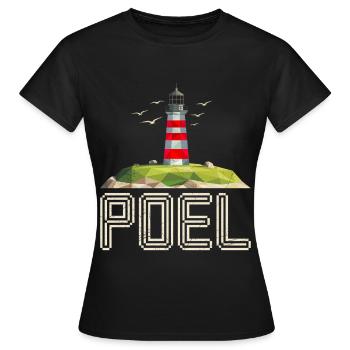 Poel Souvenier ÎLE POEL MER BALTIQUE Rétro Drôle - T-shirt Femme - noir - Devant - AI Model Female 172 dark (172cm)