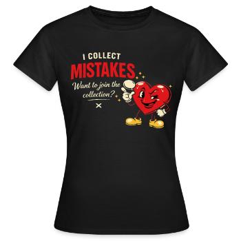 I Collect Mistakes – Vintage Comic Pick-Up Line - Women's T-Shirt - black - Front - AI Model Female 172 dark (172cm)