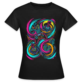 Manettes de jeu - T-shirt Femme - noir - Devant - AI Model Female 172 dark (172cm)