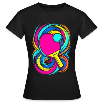 Ping Pong - Frauen T-Shirt - Schwarz - Vorne - AI Model Female 172 dark (172cm)