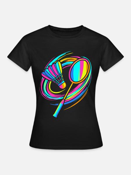 Badmintonschläger - Frauen T-Shirt - Schwarz