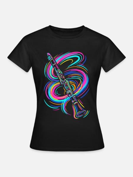Bunte Klarinette - Frauen T-Shirt - Schwarz
