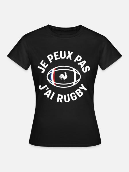 Französischer Rugby-Hahn – Ich kann nicht - Frauen T-Shirt - Schwarz