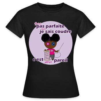 I'm not perfect but I know how to sew - Women's T-Shirt - black - Front - AI Model Female 172 dark (172cm)