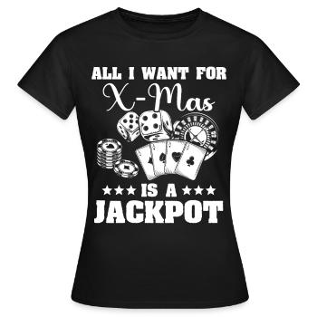 Jeux de Noël au casino - T-shirt Femme - noir - Devant - AI Model Female 172 dark (172cm)