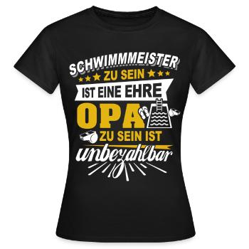 Maître de natation grand-père sauveteur - T-shirt Femme - noir - Devant - AI Model Female 172 dark (172cm)