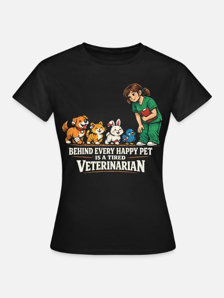Tierarzt Tiermediziner - Frauen T-Shirt - Schwarz