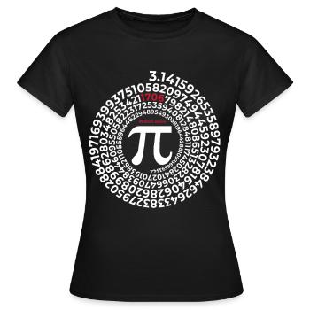 Pi Inventor | William Jones 1706 Numéro du cercle - T-shirt Femme - noir - Devant - AI Model Female 172 dark (172cm)