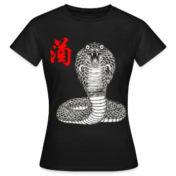 Cobra Asiatisch - Frauen T-Shirt - Schwarz - Vorne - AI Model Female 172 dark (172cm)