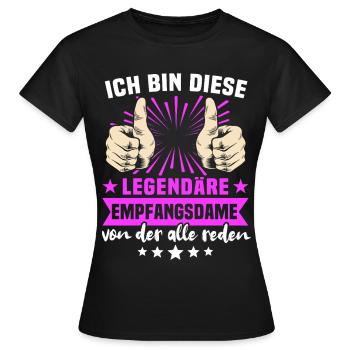 Receptionist Sayings - Women's T-Shirt - black - Front - AI Model Female 172 dark (172cm)