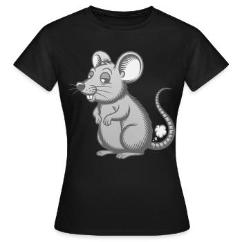 farting mouse, farting, farting, farts, farts, little mouse - Women's T-Shirt - black - Front - AI Model Female 172 dark (172cm)