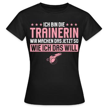 Entraîneur : cadeau amusant Sport Fitness Déclaration - T-shirt Femme - noir - Devant - AI Model Female 172 dark (172cm)