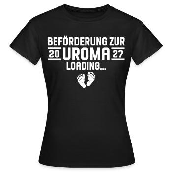 Beförderung zur Uroma 2027 loading - Frauen T-Shirt - Schwarz - Vorne - AI Model Female 172 dark (172cm)