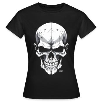 Monochrome skull white - Women's T-Shirt - black - Front - AI Model Female 172 dark (172cm)