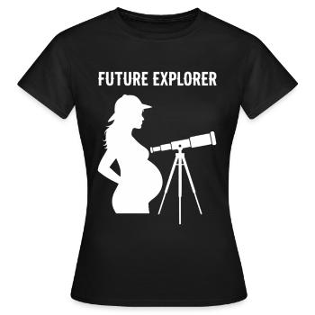 Future Explorer - Espace de Nouvelle Génération - T-shirt Femme - noir - Devant - AI Model Female 172 dark (172cm)