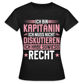 Bateau cadeau du capitaine Voile drôle de diction - T-shirt Femme - noir - Devant - AI Model Female 172 dark (172cm)