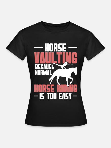 Pferdesprung Mädchen Pferdegymnastik Lungenpferd - Frauen T-Shirt - Schwarz
