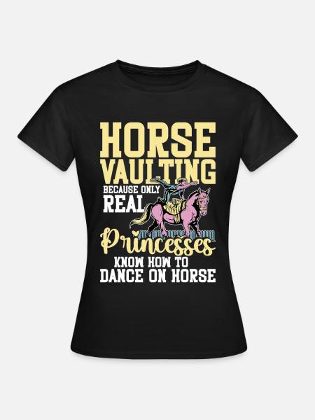 Pferdevaulting-Ausrüstung Künstlerischer Reitsport - Frauen T-Shirt - Schwarz