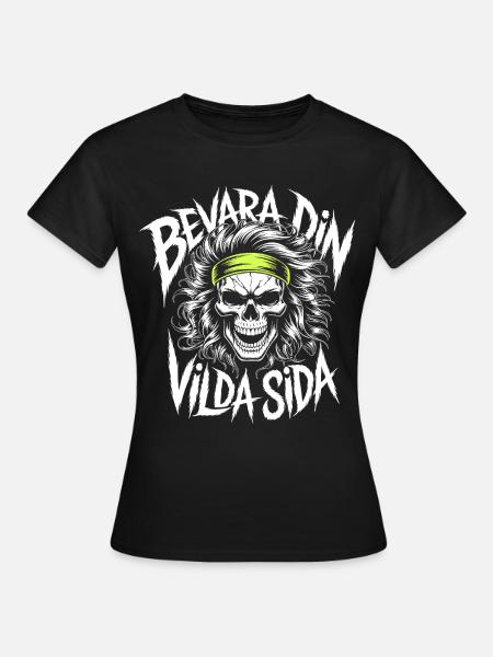 Neon-Schädel-Bandana-Design - Frauen T-Shirt - Schwarz
