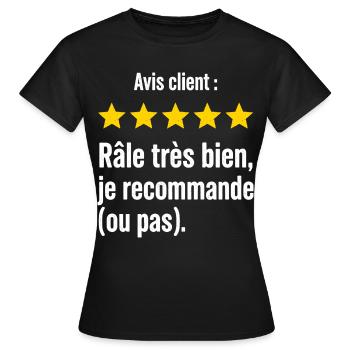 Grummeliger Humor-Rezensionen-Nörgler - Frauen T-Shirt - Schwarz - Vorne - AI Model Female 172 dark (172cm)