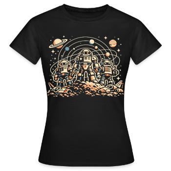 Astronauts on the orbital moon - Women's T-Shirt - black - Front - AI Model Female 172 dark (172cm)
