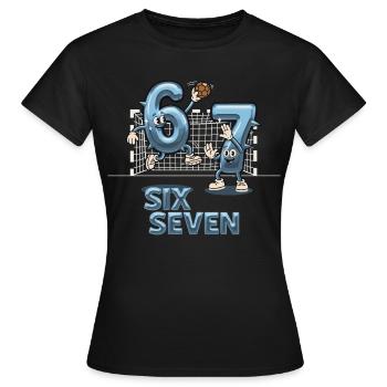 67 Six Six Y3K Handball - T-shirt Femme - noir - Devant - AI Model Female 172 dark (172cm)
