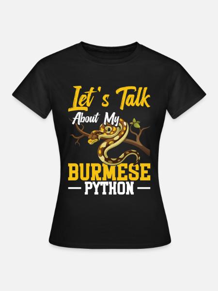 Burmesischer Python-Besitzer Schlangenterrarium Hide Python - Frauen T-Shirt - Schwarz