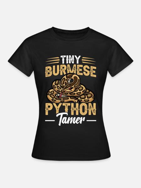 Python-Tamer-Schlangen-Terrarium-Reptilienhüter - Frauen T-Shirt - Schwarz