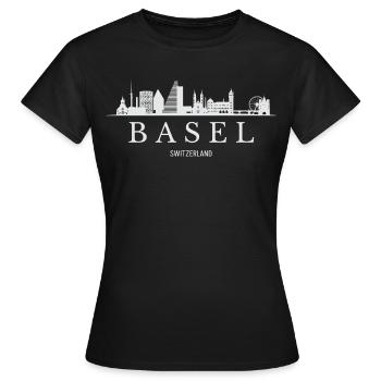 Bâle Skyline, Bâle Suisse - T-shirt Femme - noir - Devant - AI Model Female 172 dark (172cm)