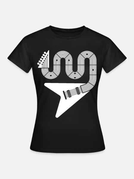 Abstrakte E-Gitarre - Frauen T-Shirt - Schwarz